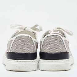 Hermes Tri Color Canvas and Leather Get Low Top Sneakers Size 37