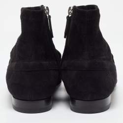 Hermes Black Suede Saint Honore Ankle Boots Size 38