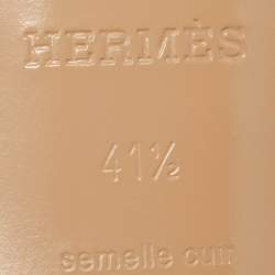 Hermes Cream Leather Oasis Slide Sandals Size 41.5