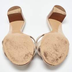 Hermes Cream Leather Oasis Slide Sandals Size 41.5
