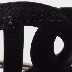 Pre Owned Hermes Black/Bronze Leather Extra Sandals Size 37.5