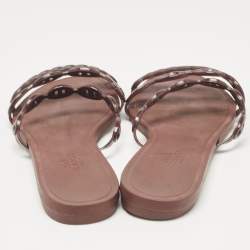 Hermès Brown Rubber Chaine d'Ancre Rivage Flats 35