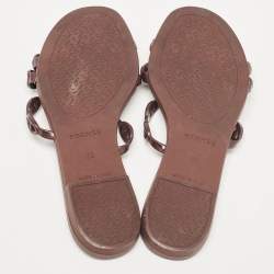 Hermès Brown Rubber Chaine d'Ancre Rivage Flats 35