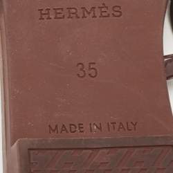 Hermès Brown Rubber Chaine d'Ancre Rivage Flats 35