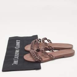 Hermès Brown Rubber Chaine d'Ancre Rivage Flats 35