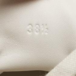 Pre Owned Hermes White Leather Daydream High Top Sneakers Size 38.5