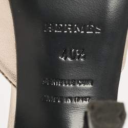 Hermes Black Leather and Suede Premiere 70 Ankle Strap Sandals Size 40.5