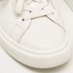 Pre Owned Hermes White Leather Day Sneakers Size 36