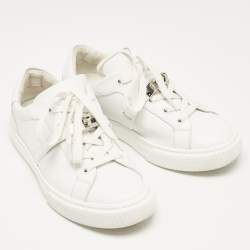 Pre Owned Hermes White Leather Day Sneakers Size 36