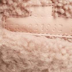 Hermes Beige Fur Chypre Flat Sandals Size 38.5