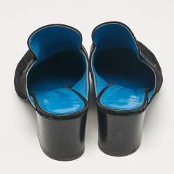Pre Owned Hermes Black Suede Paradis Mules Size 39.5