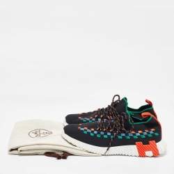 Hermes Multicolor Knit Fabric Flex Sneakers Size 41.5