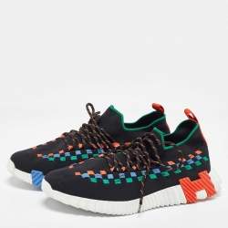 Hermes Multicolor Knit Fabric Flex Sneakers Size 41.5