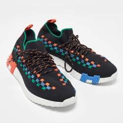 Hermes Multicolor Knit Fabric Flex Sneakers Size 41.5