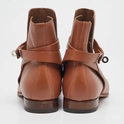 Hermes Brown Leather Neo Ankle Length Boots 38 