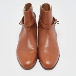 Hermes Brown Leather Neo Ankle Length Boots 38 