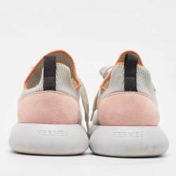 Pre Owned Hermes Multicolor Suede and Fabric Crew Lace Up Sneakers Size 38