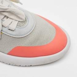 Pre Owned Hermes Multicolor Suede and Fabric Crew Lace Up Sneakers Size 38