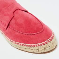 Hermes Hot Pink Suede Trip Espadrille Flats Size 41