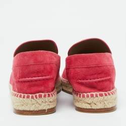 Hermes Hot Pink Suede Trip Espadrille Flats Size 41