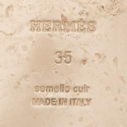 Pre Owned Hermes White Leather Destin Loafers Size 35