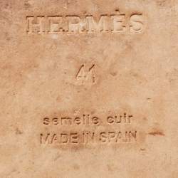 Pre Owned Hermes Black Leather Ionie Flat Sandals Size 41