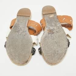 Hermes Tricolor Leather Gwen Slides Size 39