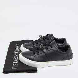 Hermes Black Leather Day Low Top Sneakers Size 36.5