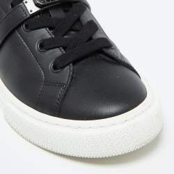 Hermes Black Leather Day Low Top Sneakers Size 36.5