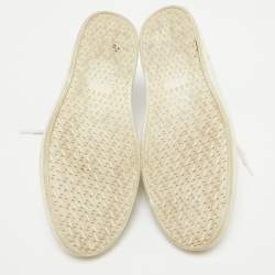 Hermes White Pegase Pop Print Leather Quicker Sneakers Size 37.5