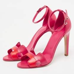Hermes Pink/Red Leather Premiere Sandals Size 40