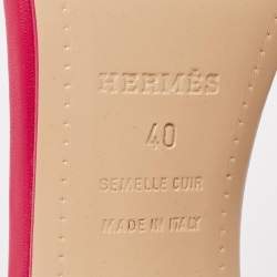 Hermes Pink/Red Leather Premiere Sandals Size 40