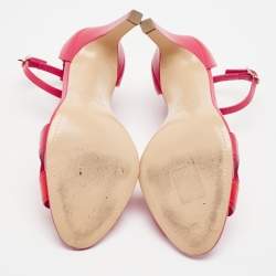 Hermes Pink/Red Leather Premiere Sandals Size 40