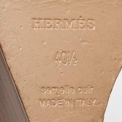 Hermes Brown Leather Legend Wedge Sandals Size 40.5