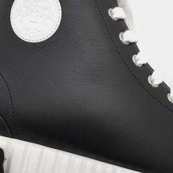 Hermes Black/White Leather Clime Size 38