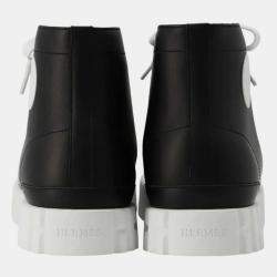 Hermes Black/White Leather Clime Size 38