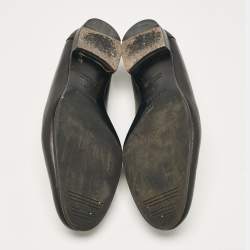 Hermes Black Leather Paris Loafers Size 39