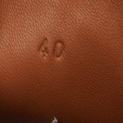 Pre Owned Hermes Brown Leather Day Low Top Sneakers Size 40