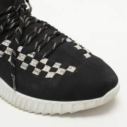 Pre Owned Hermes Black Knit Fabric Flex Low Top Sneakers Size 37