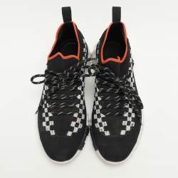 Pre Owned Hermes Black Knit Fabric Flex Low Top Sneakers Size 37