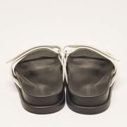 Hermes White Leather Chypre Sandals Size 35