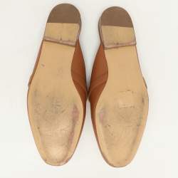 Hermes Brown Leather Oz Mules Size 35