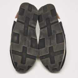 Hermes Black Leather Neoprene Slip On Sneakers Size 38
