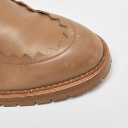 Hermes Camel Brown Leather Puzzle Lace up Oxfords Size 40