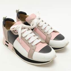 Hermes Multicolor Leather Rebus Lace Up Sneakers Size 39