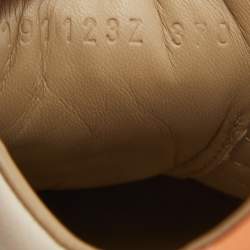 Pre Owned Hermes Beige Leather Quicker Lace Up Sneakers Size 37