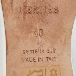 Hermes White Leather Oasis Slide Sandals Size 40