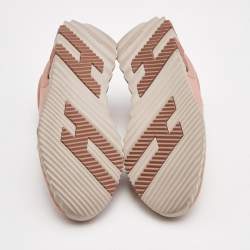 Pre Owned Hermes Rose Pink Satin and Suede Bouncing Sneakers Size 37