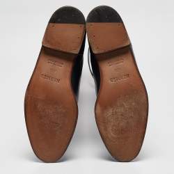 Pre Owned Hermes Black Leather Jumping Knee Length Boots Size 40.5