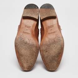 Pre Owned Hermes Brown Leather Neo Ankle Length Boots Size 38